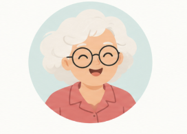 Portrait illustré d'une senior souriante